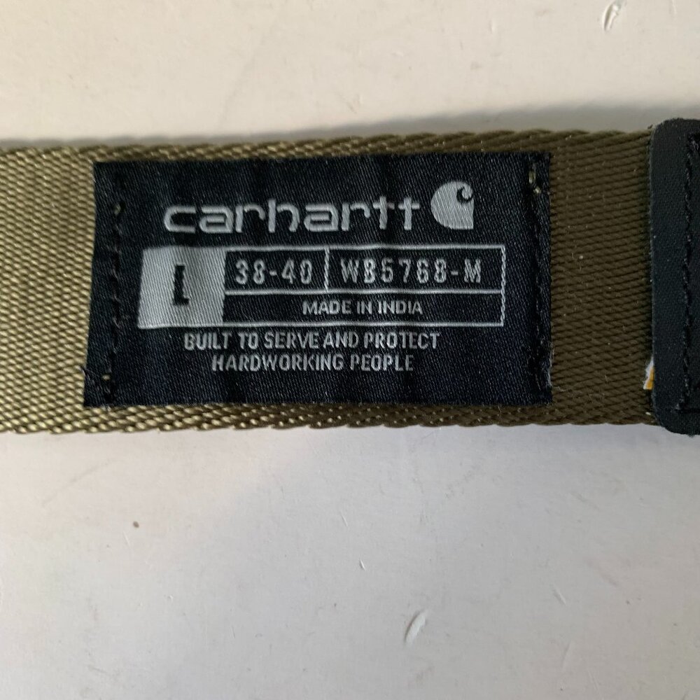 CARHARTT ARMY GREEN NYLON Webbing Ladder Lock Belt SIZE L - Picture 6 of 11